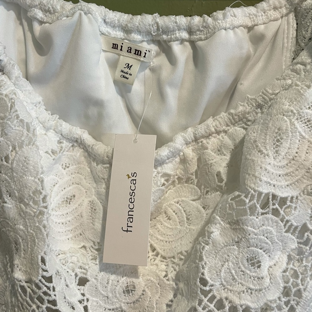 MIAMI (Francescas’s) WHITE DRESS Sz MEDIUM - Picture 7 of 7